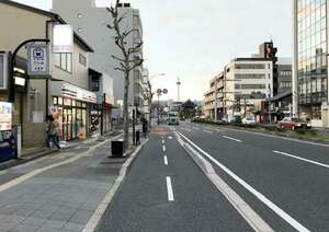 京都国道事務所が烏丸通で整備を検討している自転車道のイメージ（同事務所提供）
