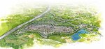 京都府城陽市の東部丘陵地に進出するアウトレットのイメージ図（2017年、三菱地所提供）