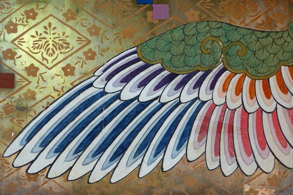 綴織壁掛原画「葵祭」ボーダー横 今尾景年筆（部分）＝いずれも川島織物セルコン提供