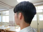 京都すばる高で、髪型をツーブロックにした生徒。解禁を待ち望んでいたという（京都市伏見区・同高）